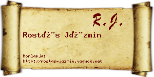 Rostás Jázmin névjegykártya
